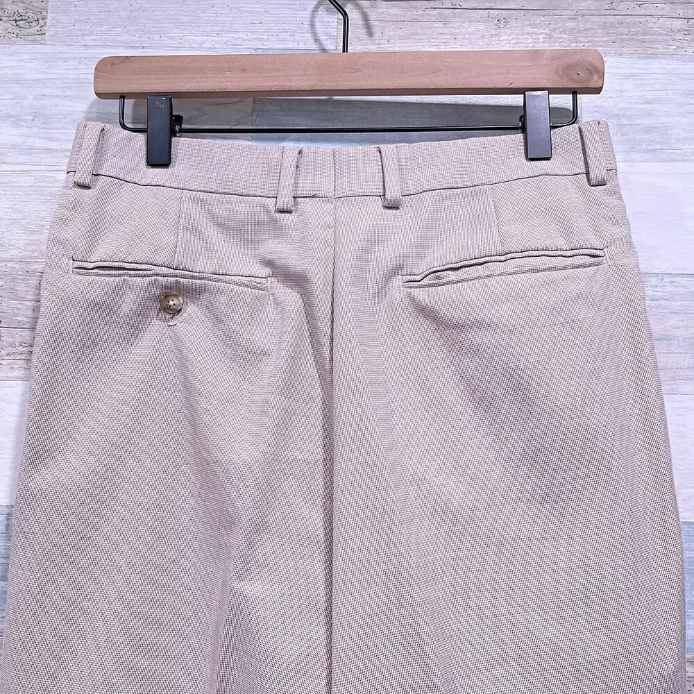 Jos A Bank Cotton Wool Blend Summer Suit Beige Mens 38S 32W Pleated Pants